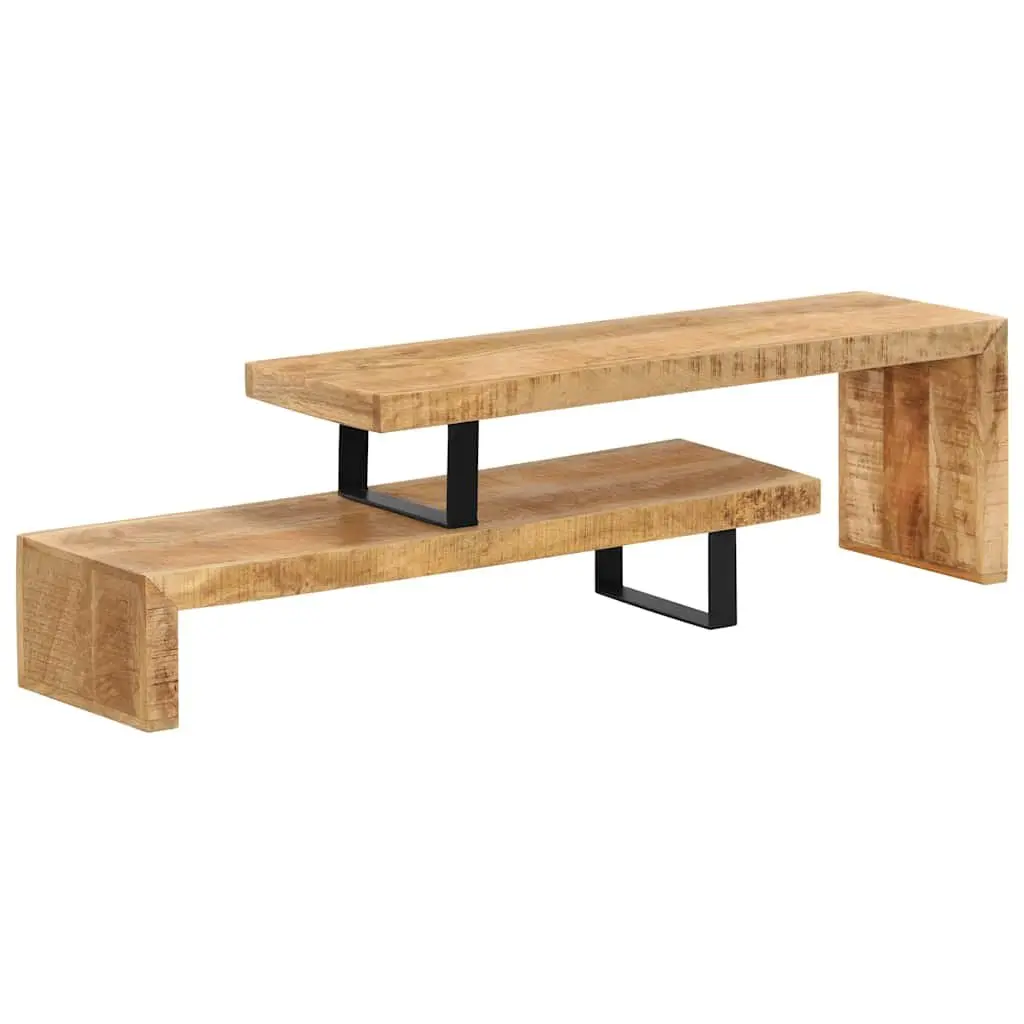 Mango Wood TV Stand Brown Living Room Media Cabinet Solid Construction