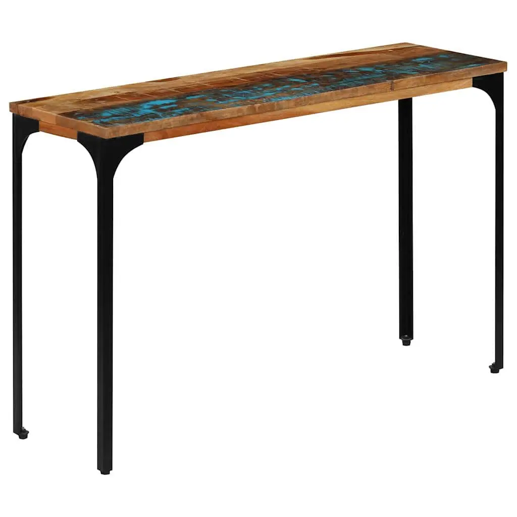 Console Table Solid Reclaimed Wood 120x35x76cm Accent End Table Power-Coated Steel Frame