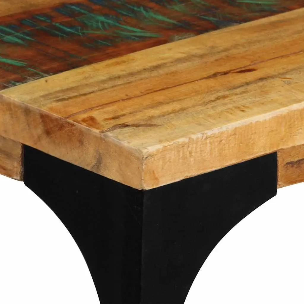 Console Table Solid Reclaimed Wood 120x35x76cm Accent End Table Power-Coated Steel Frame