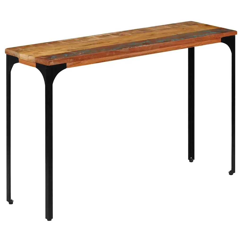 Console Table Solid Reclaimed Wood 120x35x76cm Accent End Table Power-Coated Steel Frame