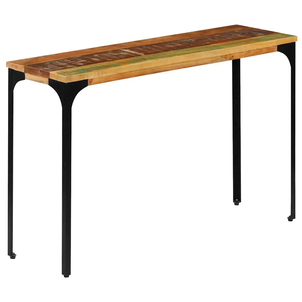 Console Table Solid Reclaimed Wood 120x35x76cm Accent End Table Power-Coated Steel Frame
