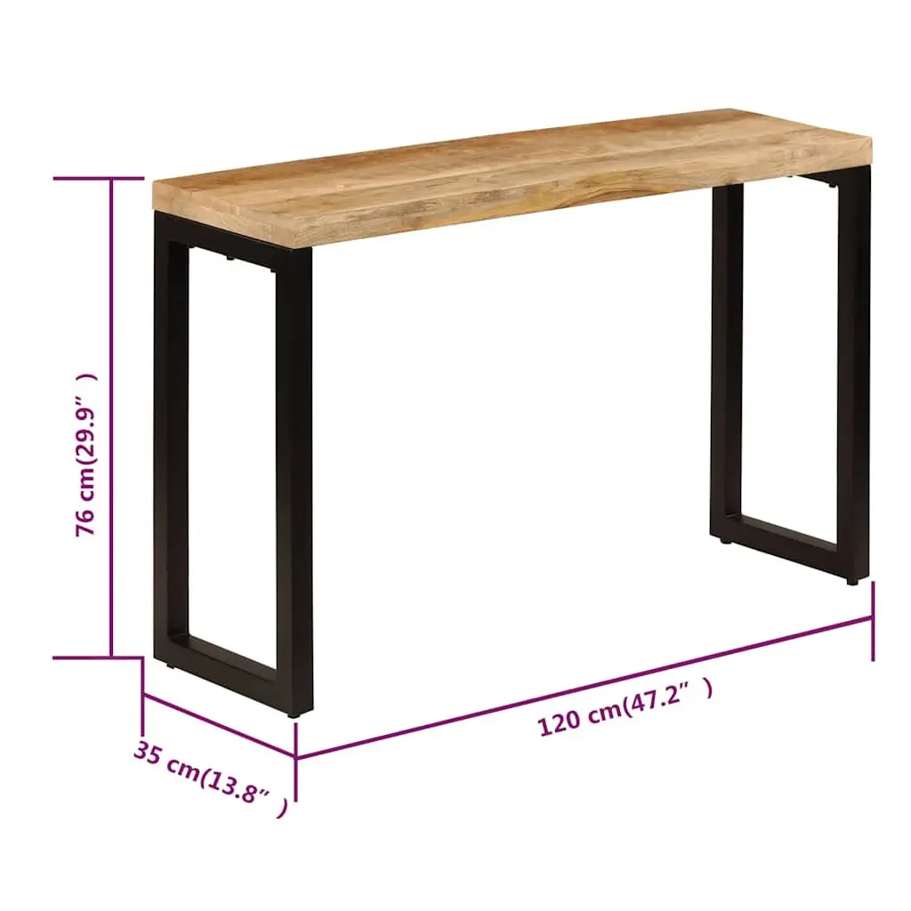 Solid Wood Mango Console Table 120x35x76cm