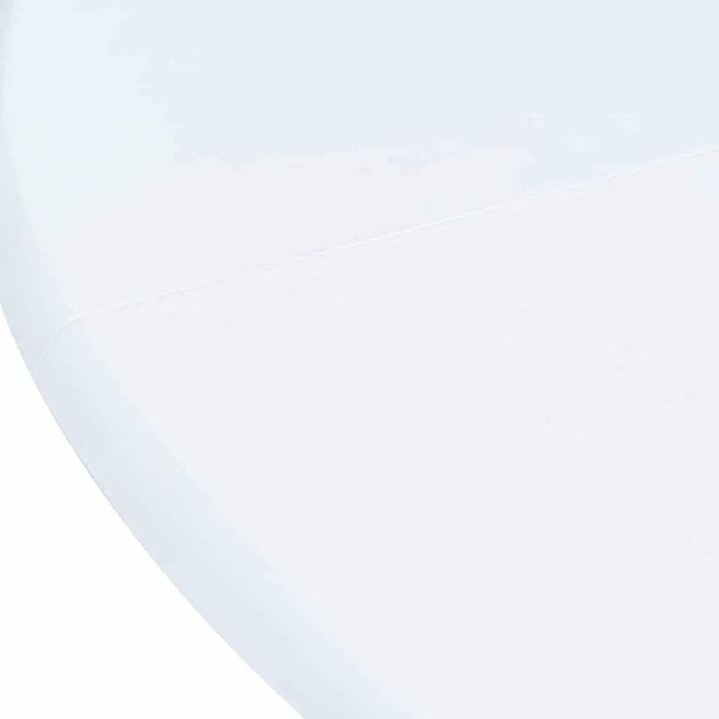 Dining Table White 106cm Solid Rubber Wood MDF Tabletop