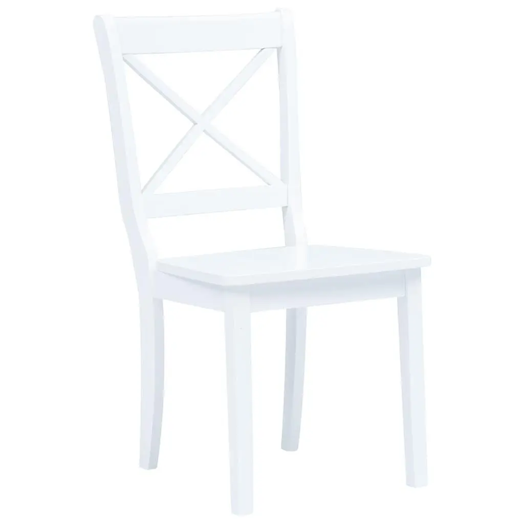 Dining Chairs Set of 4 White Kitchen Seating Ergonomic Design Wooden Furniture