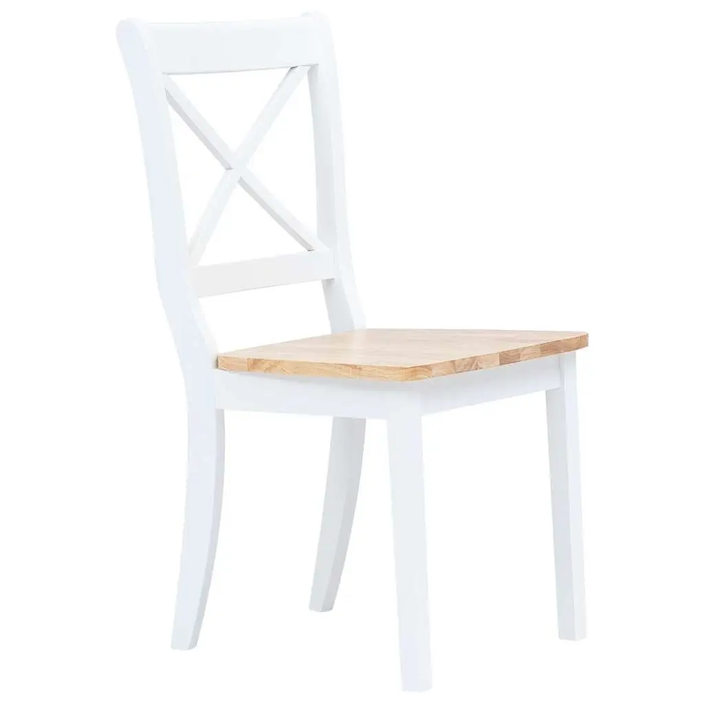 4 Piece Set White Ergonomic Dining Chairs Wooden Frame Kitchen Furniture