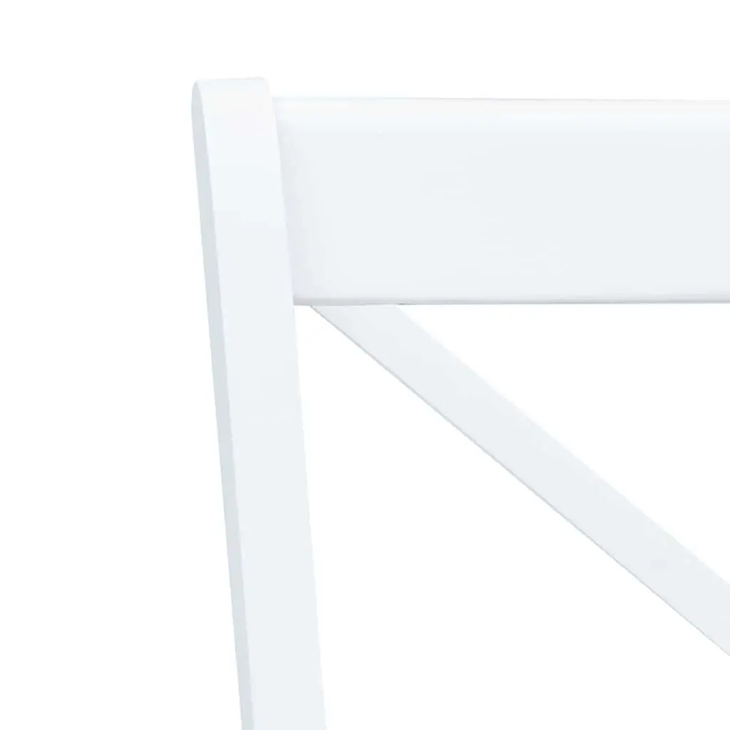 4 Piece Set White Ergonomic Dining Chairs Wooden Frame Kitchen Furniture