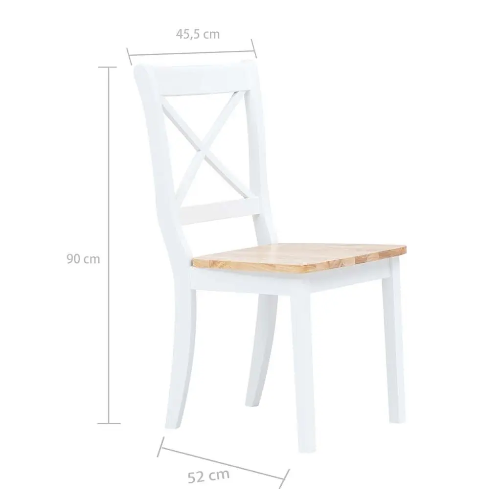 4 Piece Set White Ergonomic Dining Chairs Wooden Frame Kitchen Furniture