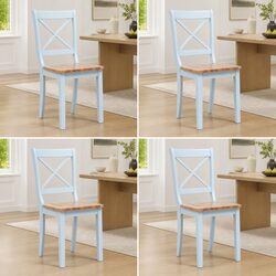 4-Piece Grey Wooden Dining Chair Set for Comfort