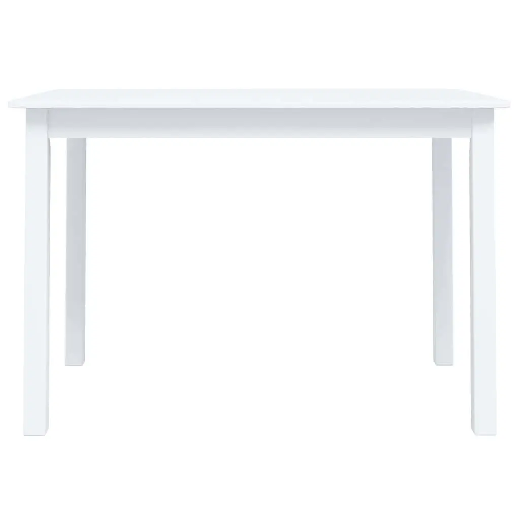 White Dining Table 114x71x75 cm Solid Rubber Wood