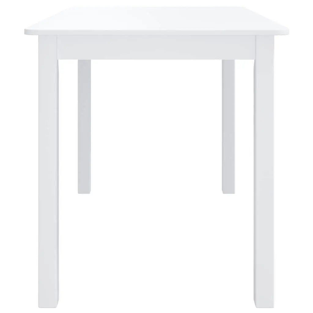 White Dining Table 114x71x75 cm Solid Rubber Wood