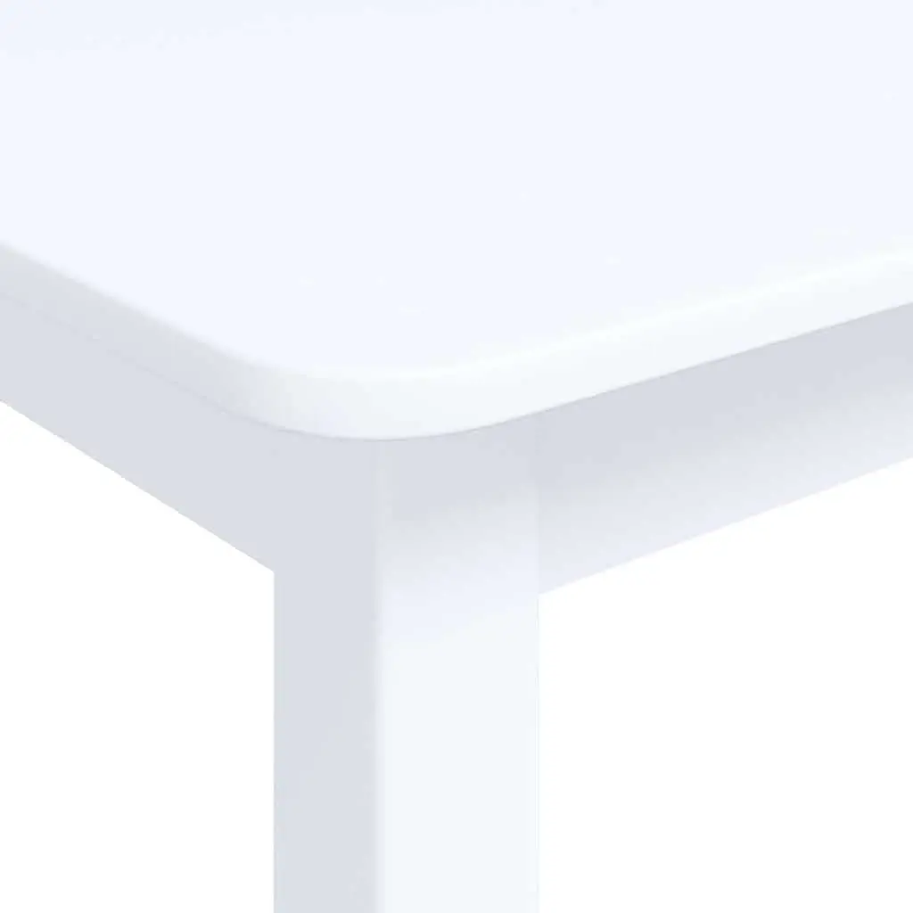 White Dining Table 114x71x75 cm Solid Rubber Wood