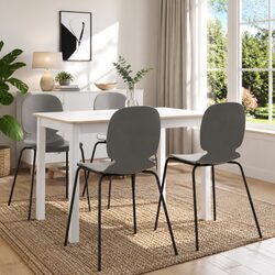 Elegant White and Brown Dining Table for Cozy Spaces