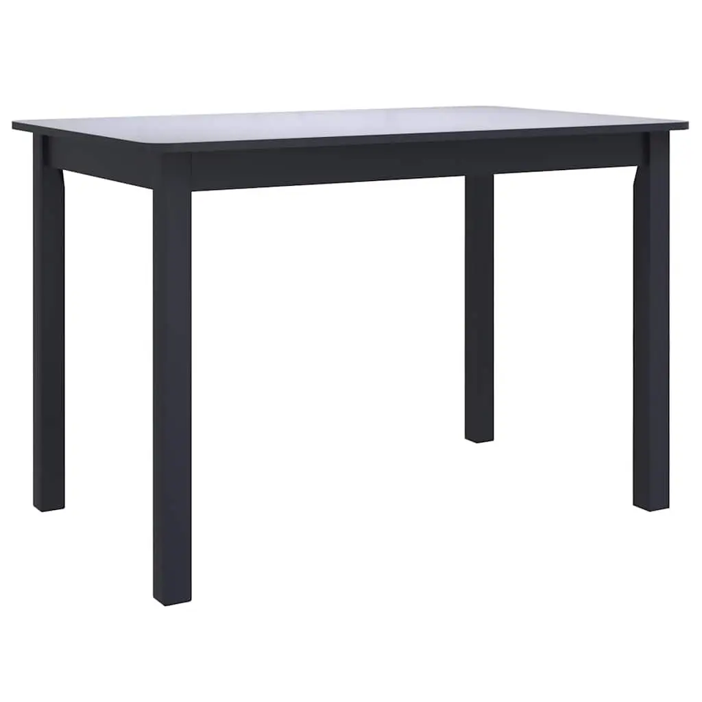 Black Dining Table in Solid Rubber Wood 114x71x75 cm
