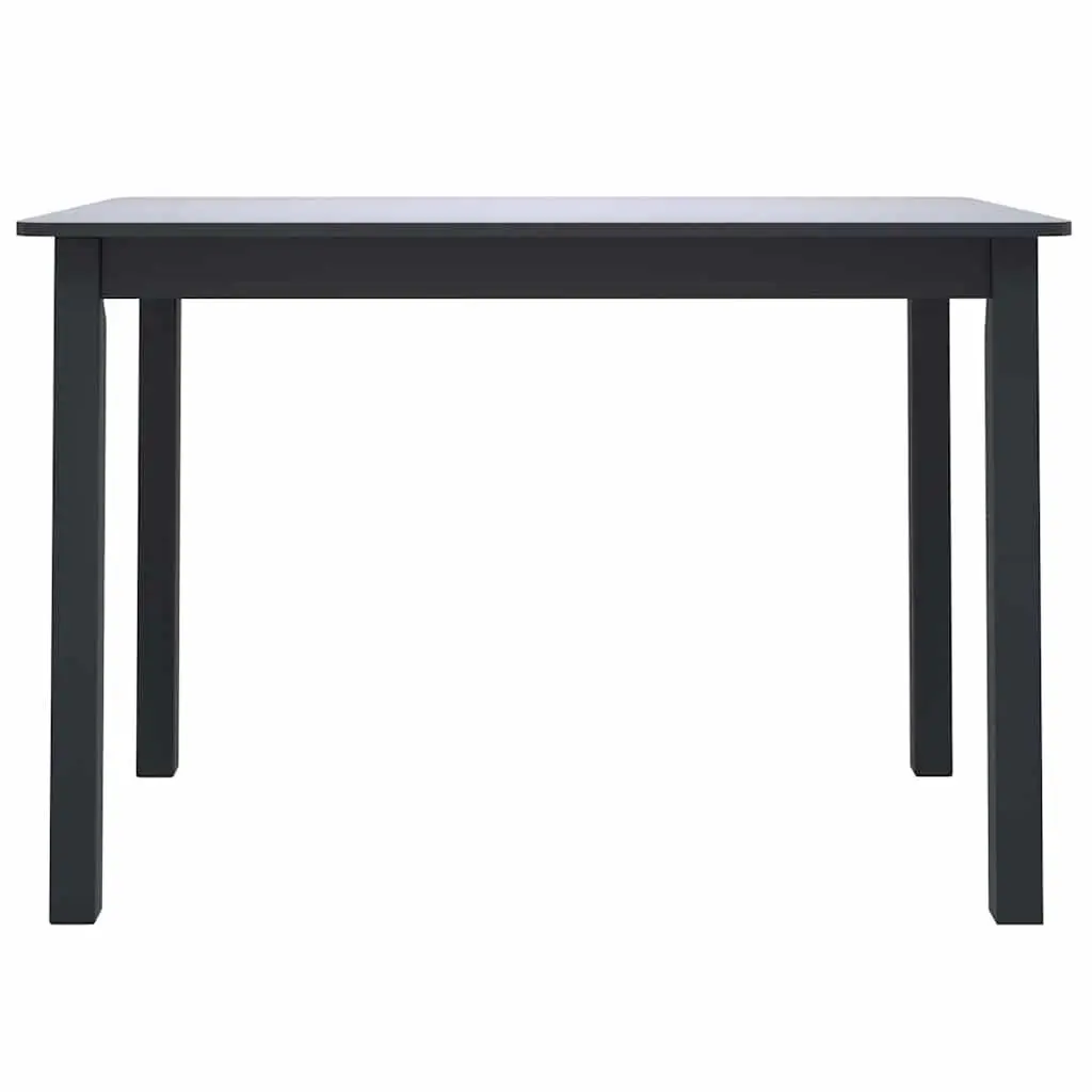 Black Dining Table in Solid Rubber Wood 114x71x75 cm