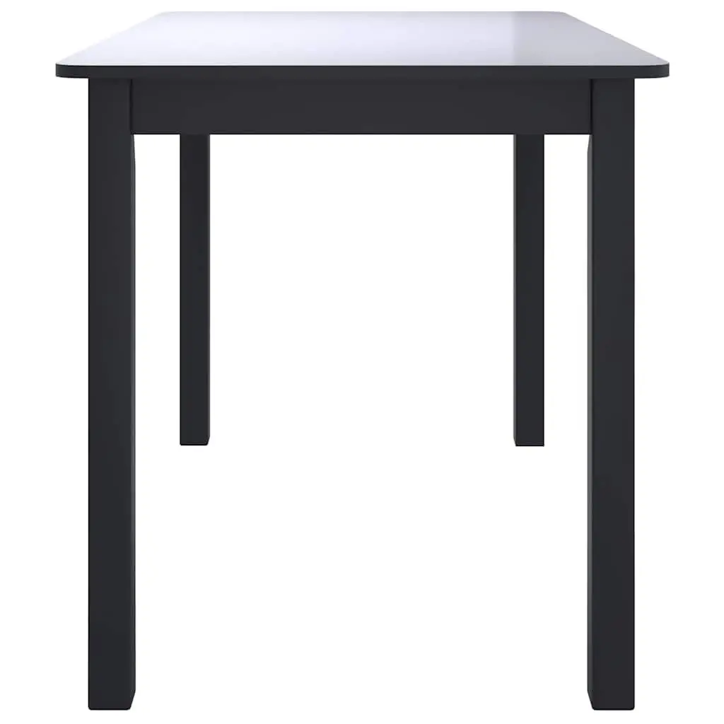 Black Dining Table in Solid Rubber Wood 114x71x75 cm
