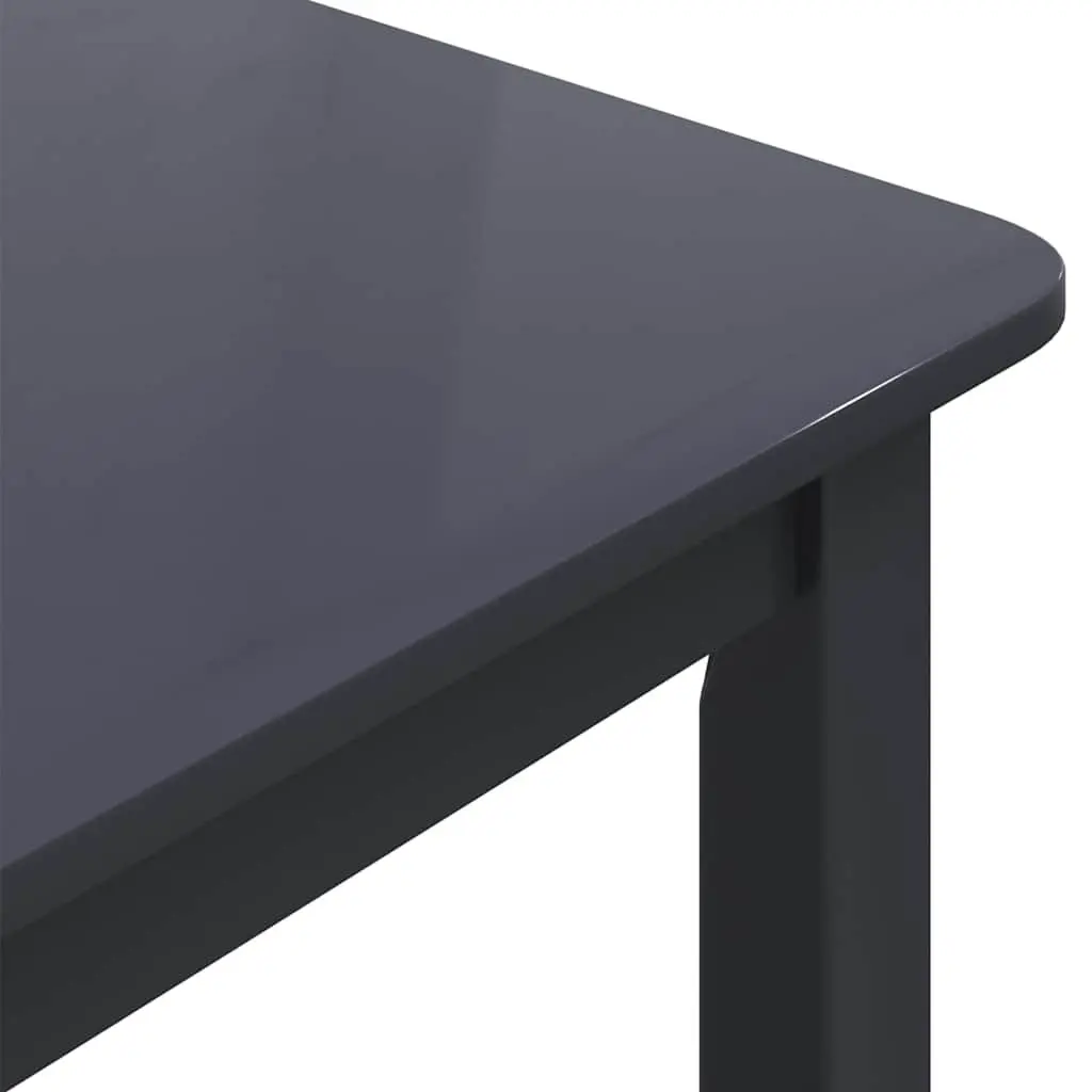 Black Dining Table in Solid Rubber Wood 114x71x75 cm