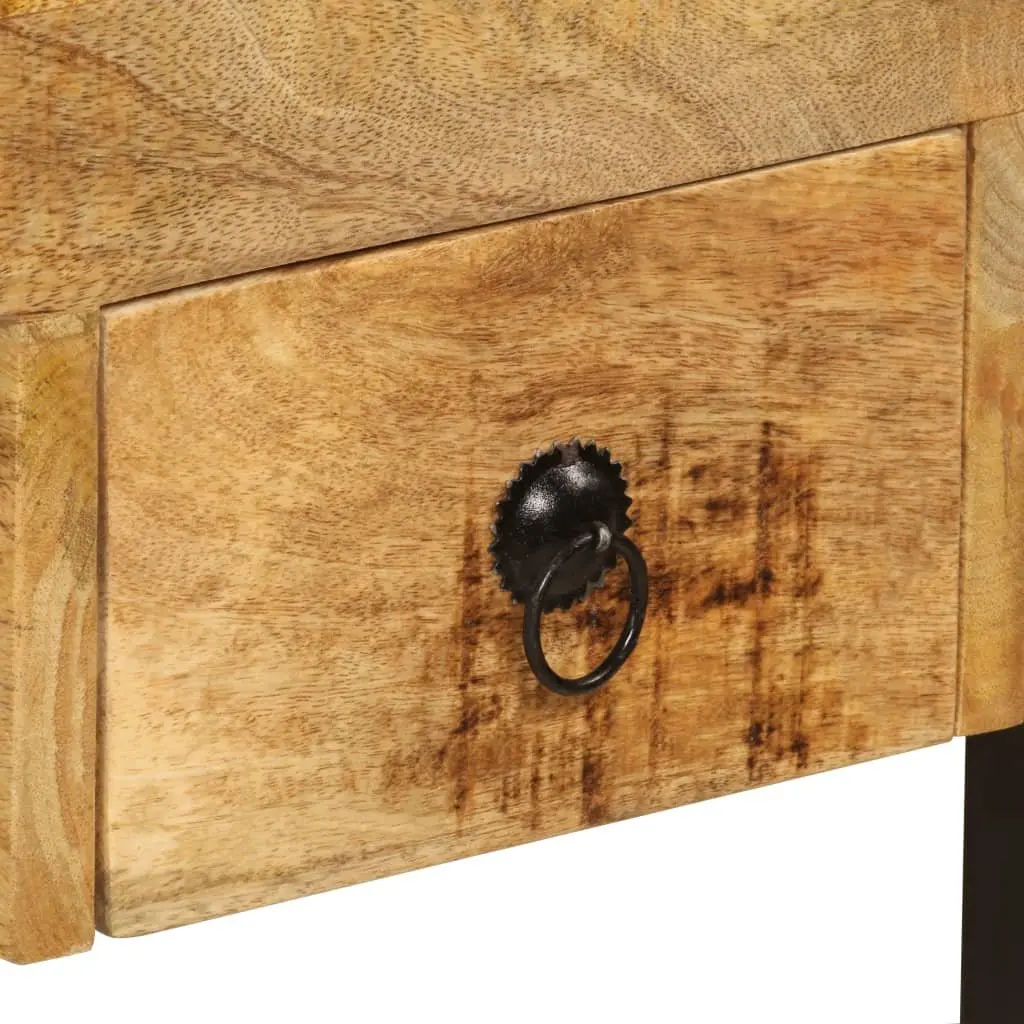 Solid Mango Wood Desk with 2 Drawers 110x50x77 cm Brown Office Computer Table