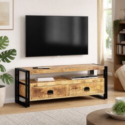 Vintage Style Solid Mango Wood TV Cabinet