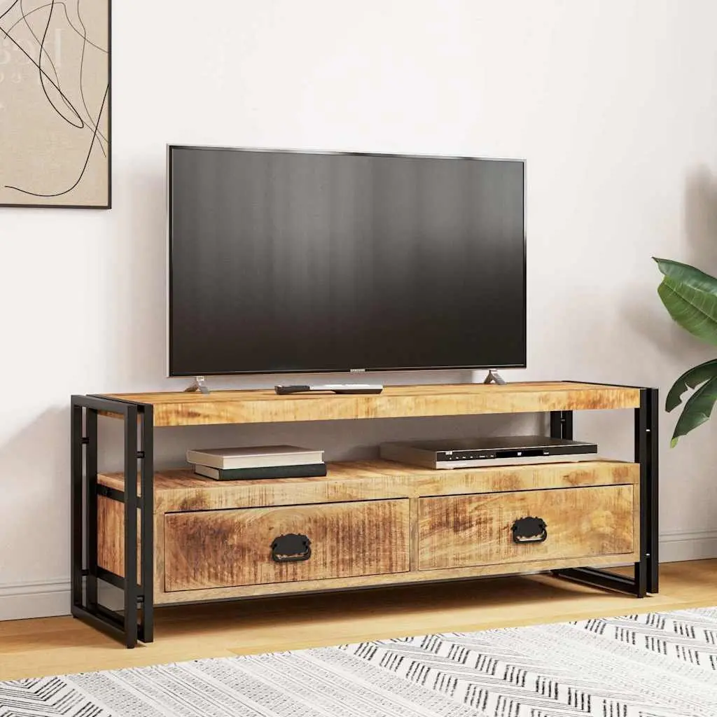 TV Cabinet Vintage Style 120x35x45 cm Solid Mango Wood Brown Storage Unit