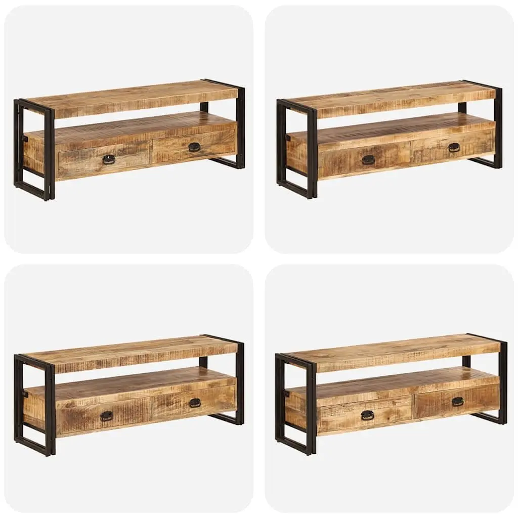TV Cabinet Vintage Style 120x35x45 cm Solid Mango Wood Brown Storage Unit