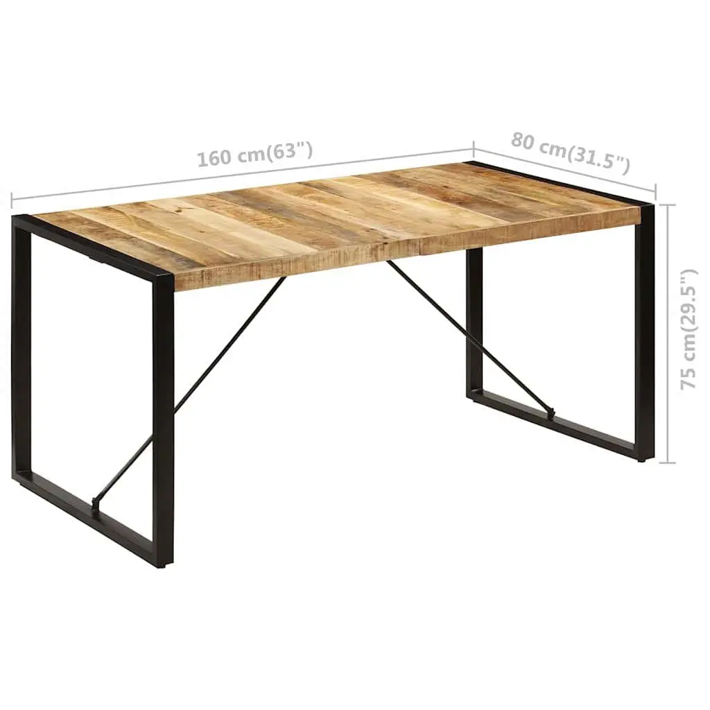 Solid Mango Wood Dining Table 160x80x75cm