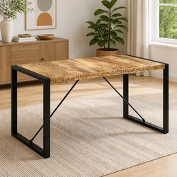 Solid Mango Wood Dining Table 140x70x75cm in Brown