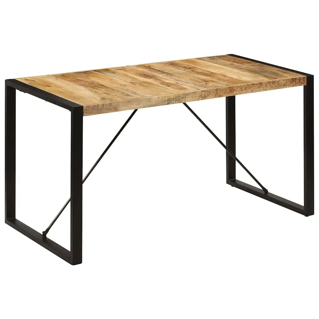 Solid Mango Wood Dining Table 140x70x75cm in Brown