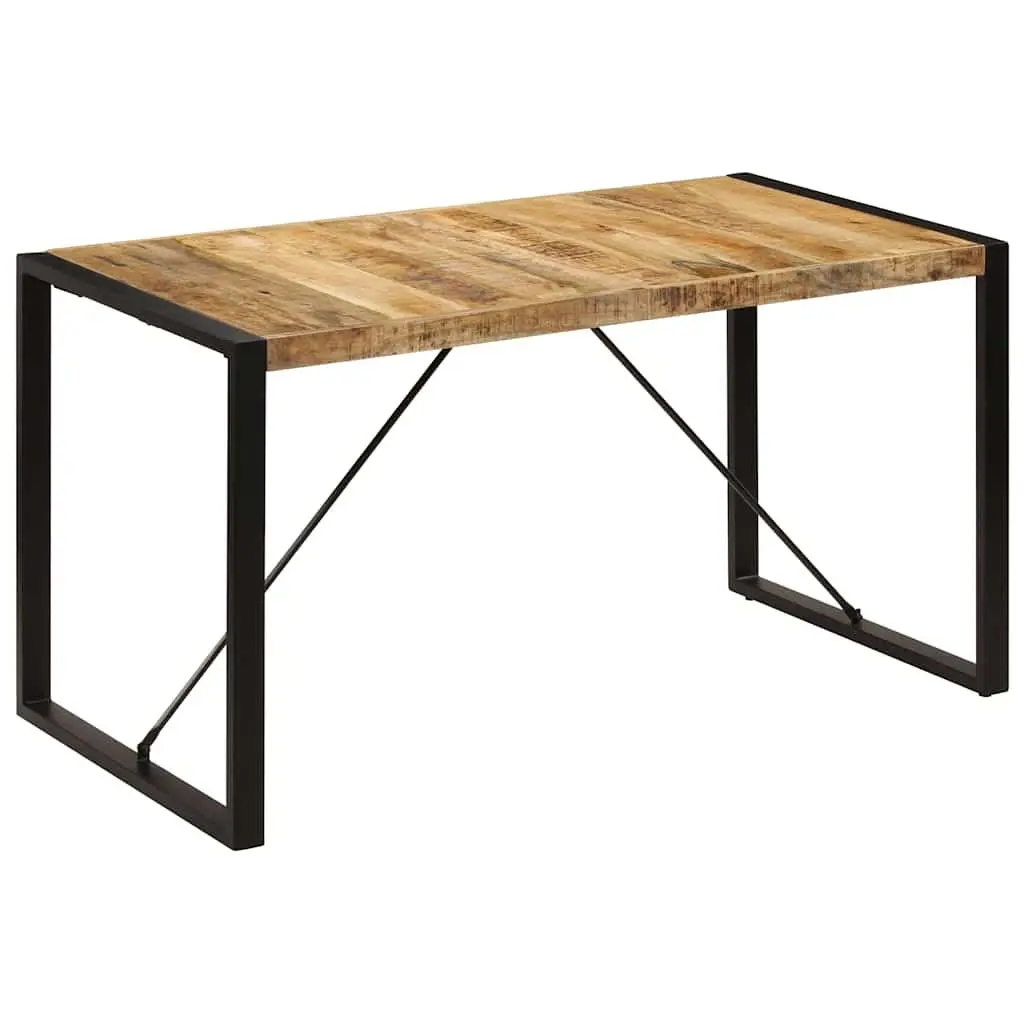 Solid Mango Wood Dining Table 140x70x75cm in Brown