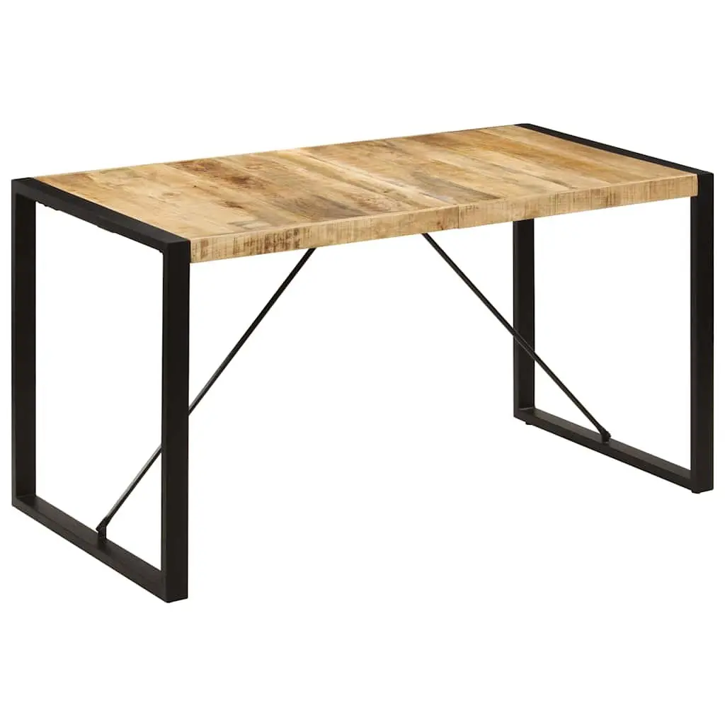 Solid Mango Wood Dining Table 140x70x75cm in Brown