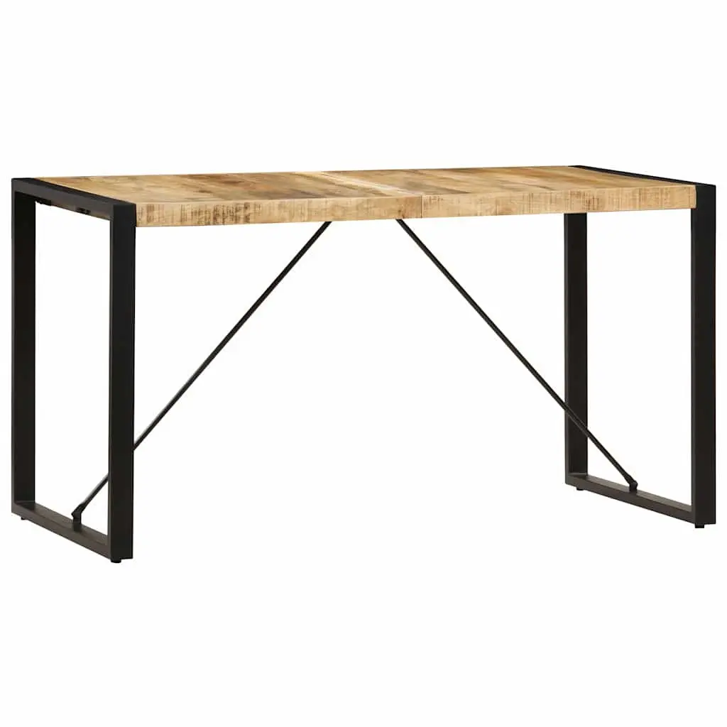 Solid Mango Wood Dining Table 140x70x75cm in Brown