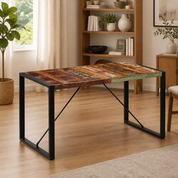 Rustic Reclaimed Wood Dining Table 140x70x75 cm
