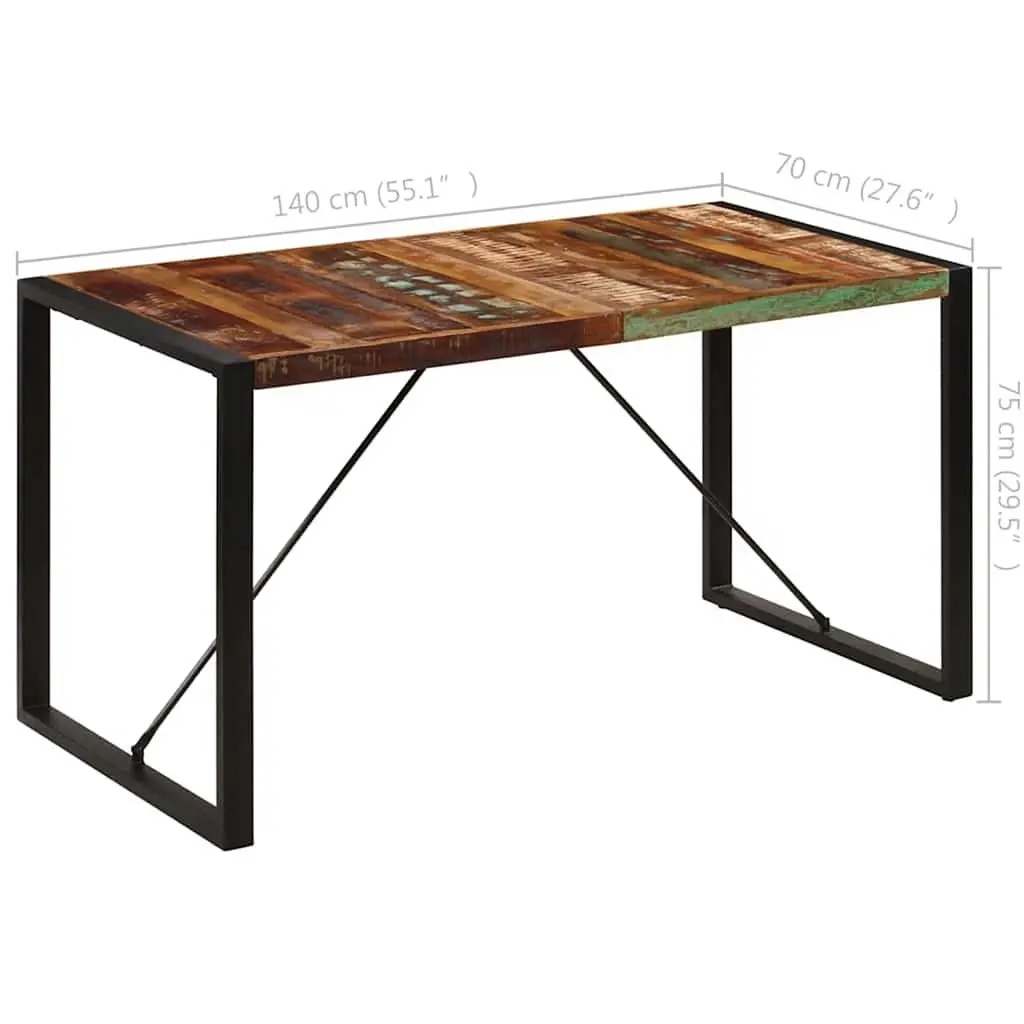 Solid Wood Dining Table 140x70x75 cm Reclaimed