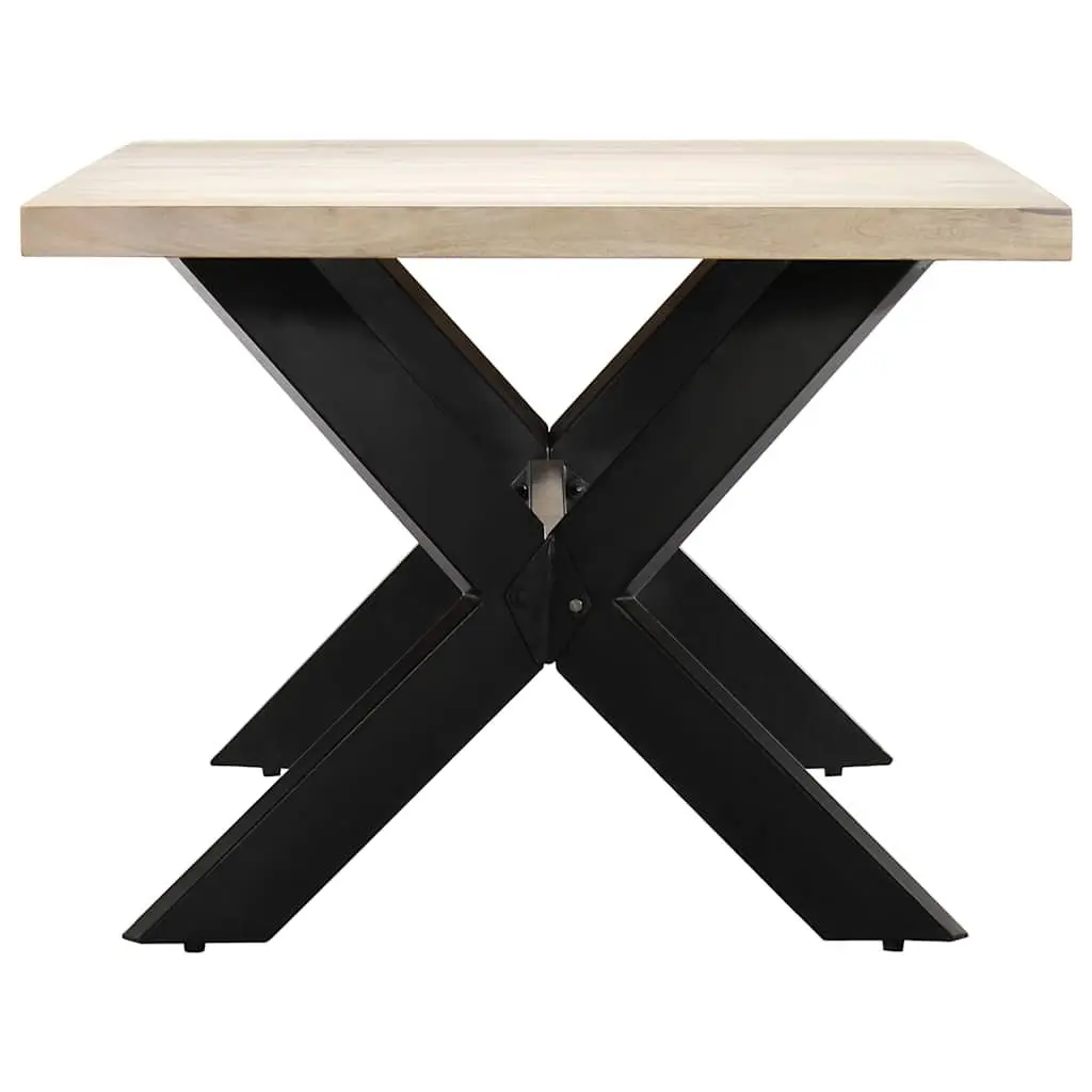 Dining Table Modern Style 200x100x75 cm Solid Mango Wood White