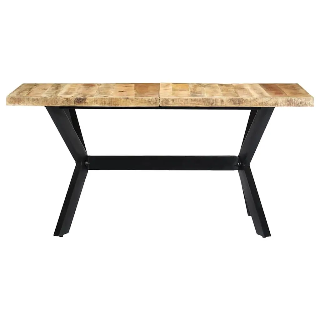 Dining Table Industrial Style 160x80x75 cm Solid Rough Mango Wood