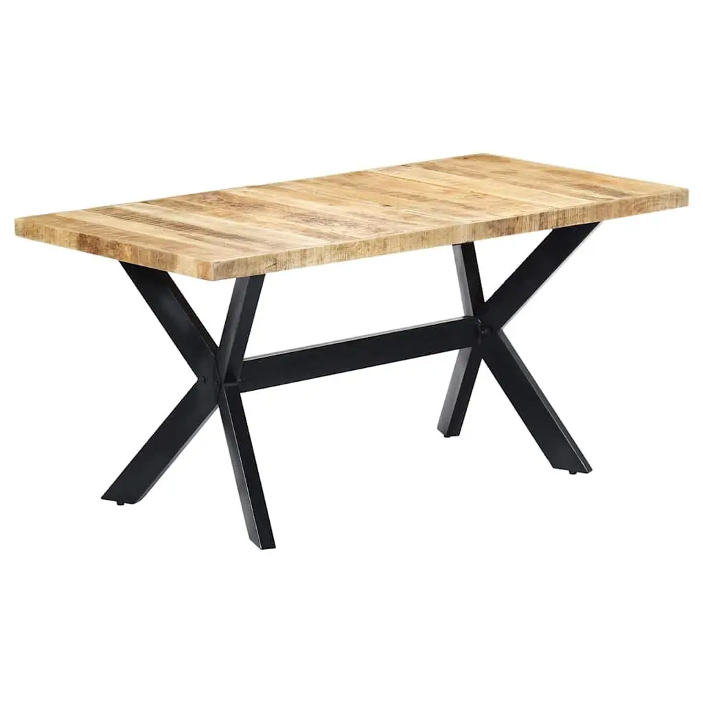 Dining Table Industrial Style 160x80x75 cm Solid Rough Mango Wood
