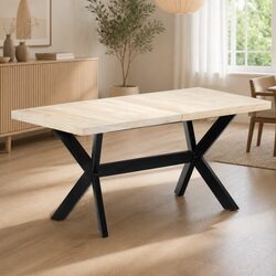 Inviting White Dining Table in Solid Mango Wood