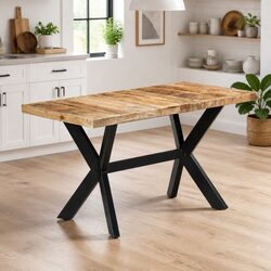 Solid Mango Wood Dining Table for Kitchen Comfort
