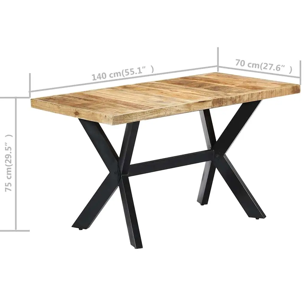 Solid Mango Wood Dining Table for Kitchen Comfort