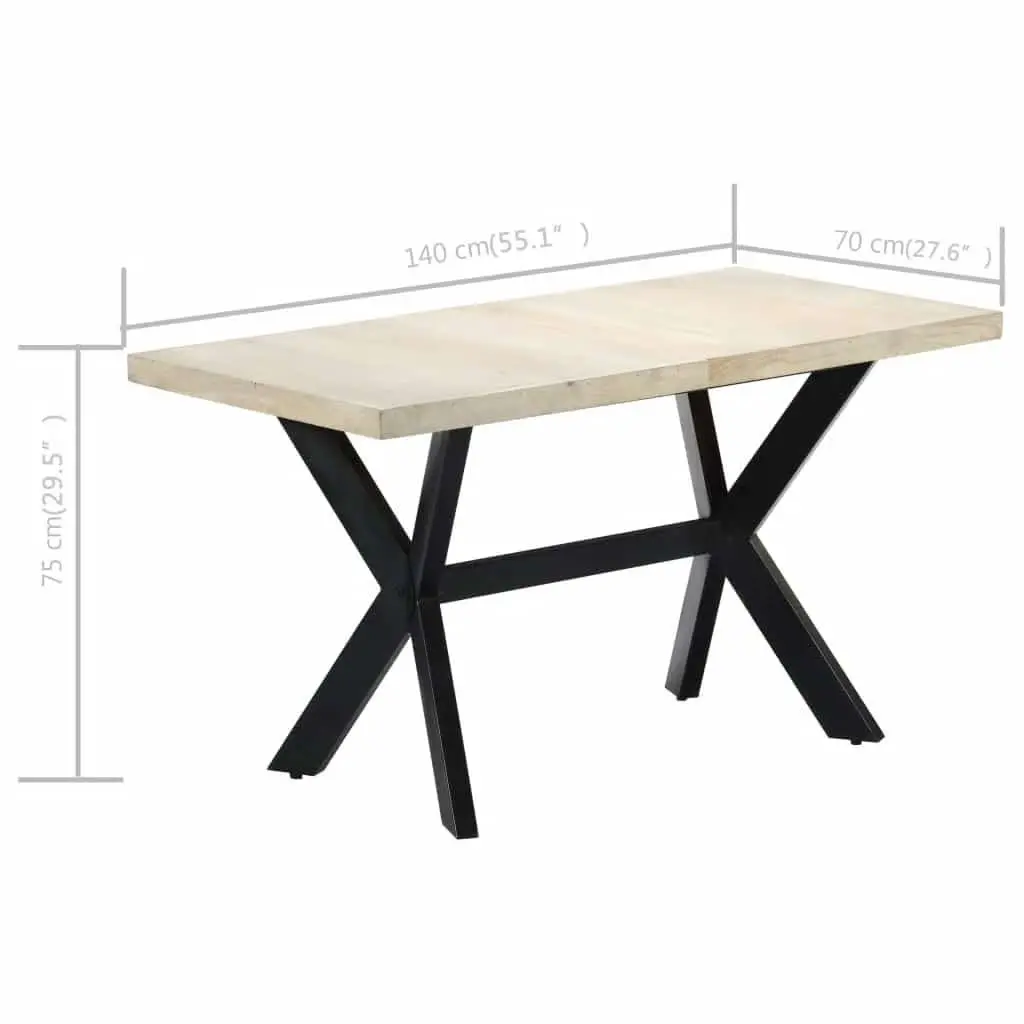 Solid Mango Wood Dining Table 140x70x75cm