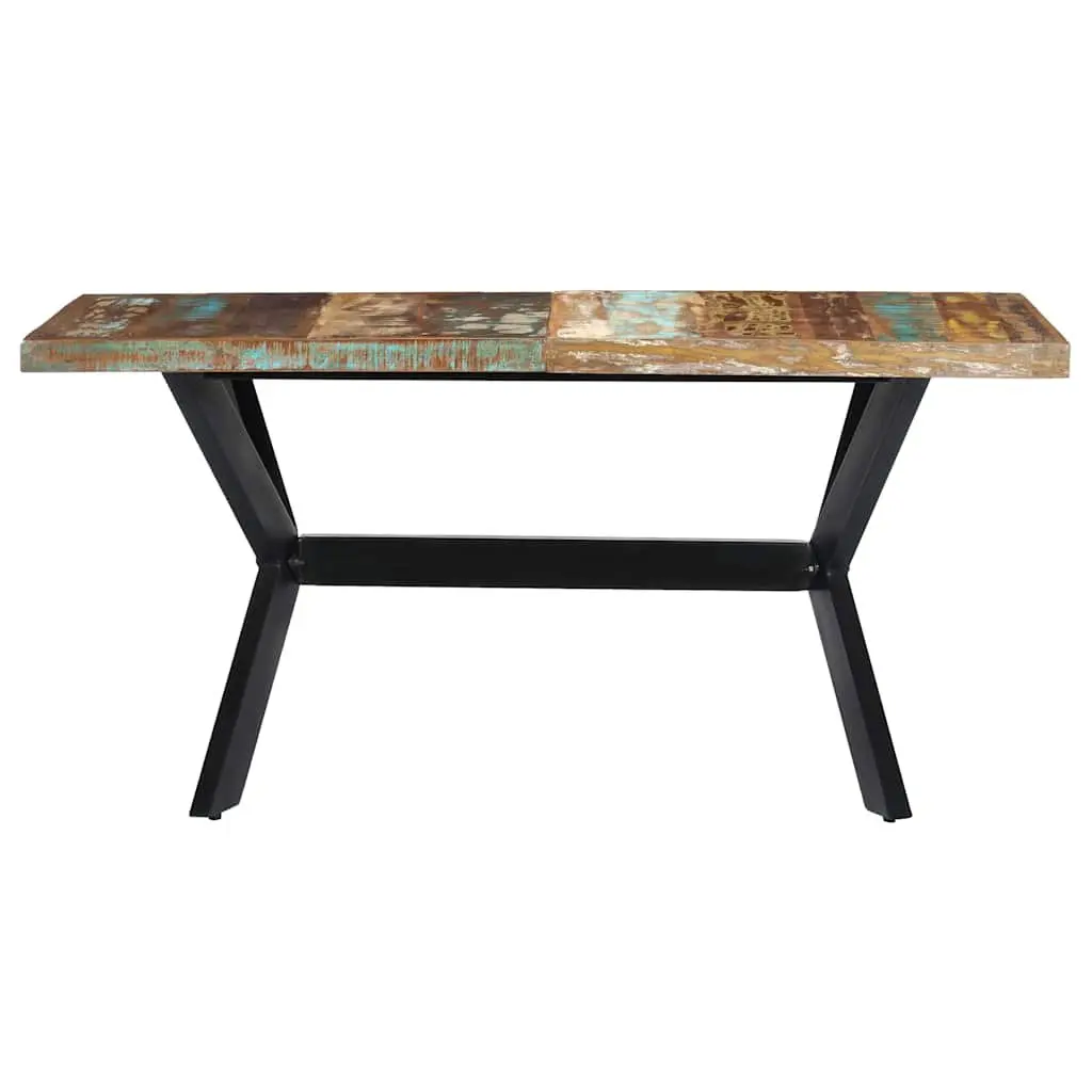 Dining Table Industrial Style 140x70x75 cm Solid Reclaimed Wood Steel Frame