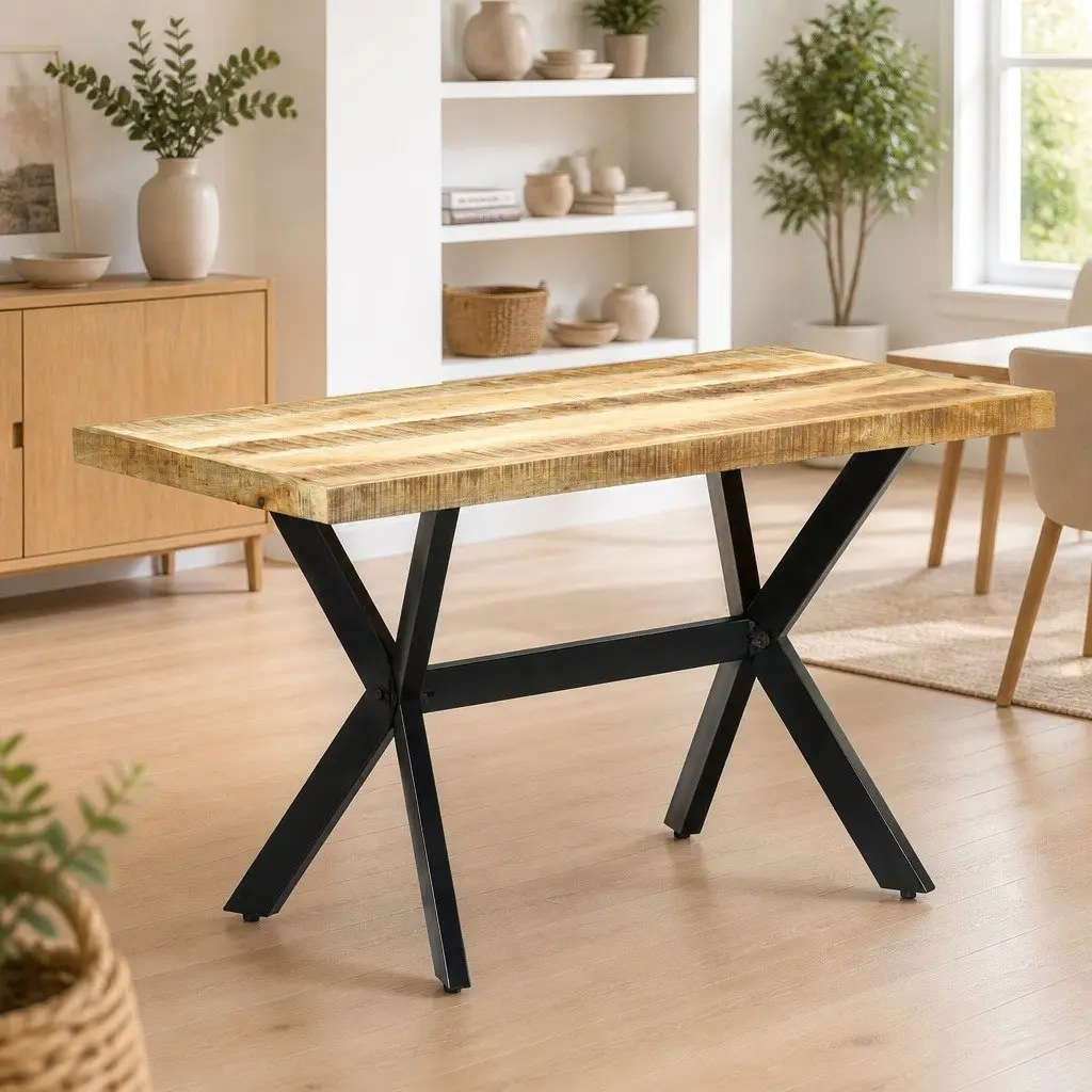 Dining Table Industrial Style 120x60x75 cm Solid Mango Wood