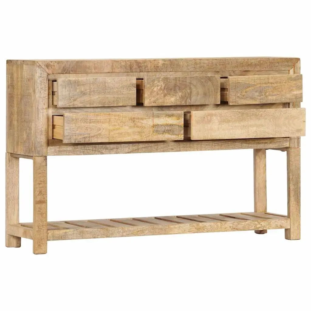 Sideboard Brown 120x30x75 cm Solid Mango Wood Storage Cabinet with 5 Drawers and 1 Shelf