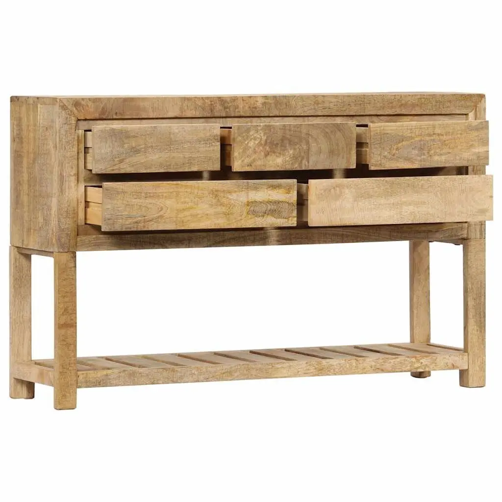 Sideboard Brown 120x30x75 cm Solid Mango Wood Storage Cabinet with 5 Drawers and 1 Shelf