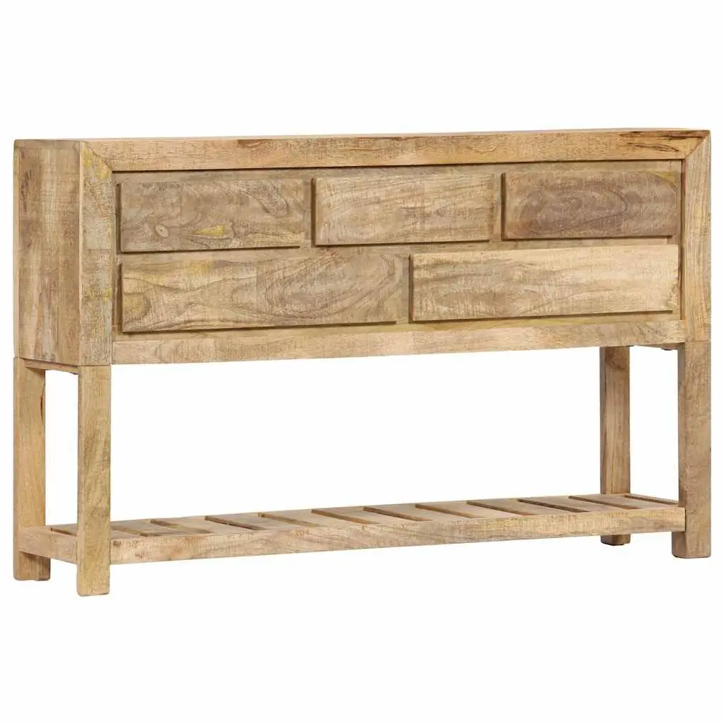Sideboard Brown 120x30x75 cm Solid Mango Wood Storage Cabinet with 5 Drawers and 1 Shelf