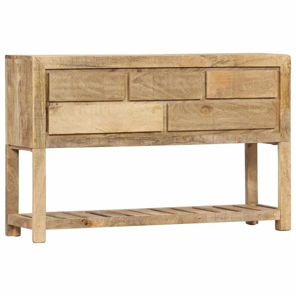 Sideboard Brown 120x30x75 cm Solid Mango Wood Storage Cabinet with 5 Drawers and 1 Shelf
