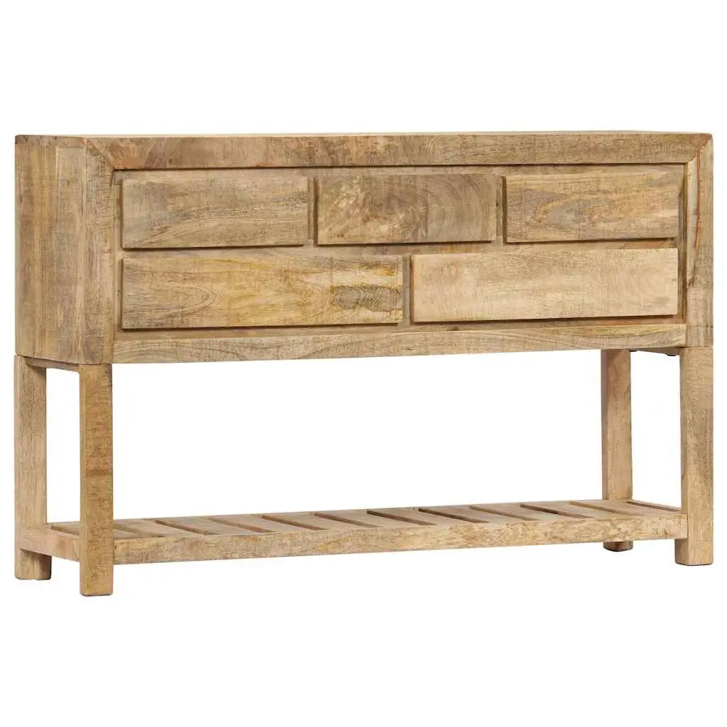 Sideboard Brown 120x30x75 cm Solid Mango Wood Storage Cabinet with 5 Drawers and 1 Shelf
