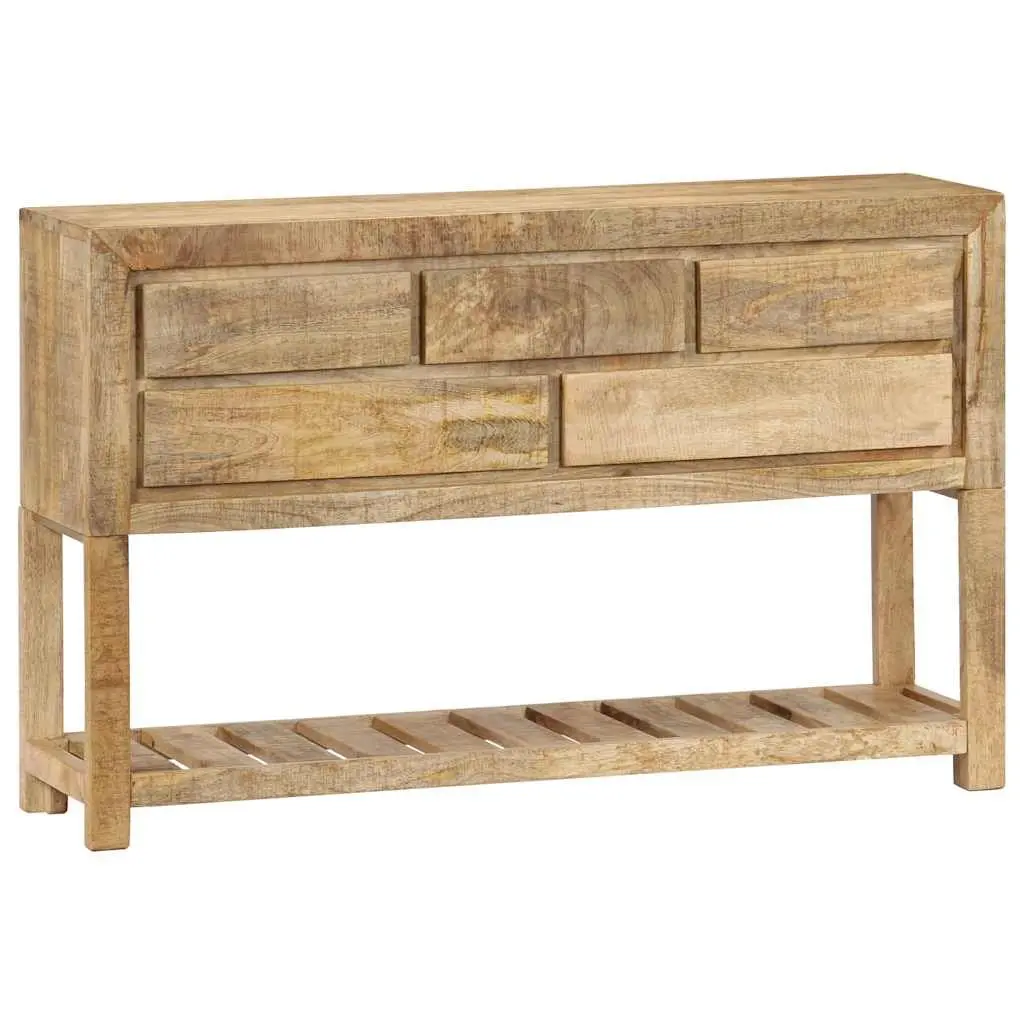 Sideboard Brown 120x30x75 cm Solid Mango Wood Storage Cabinet with 5 Drawers and 1 Shelf