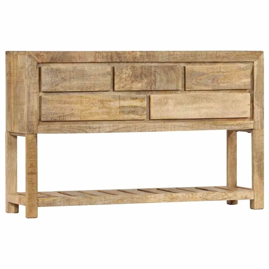 Sideboard Brown 120x30x75 cm Solid Mango Wood Storage Cabinet with 5 Drawers and 1 Shelf