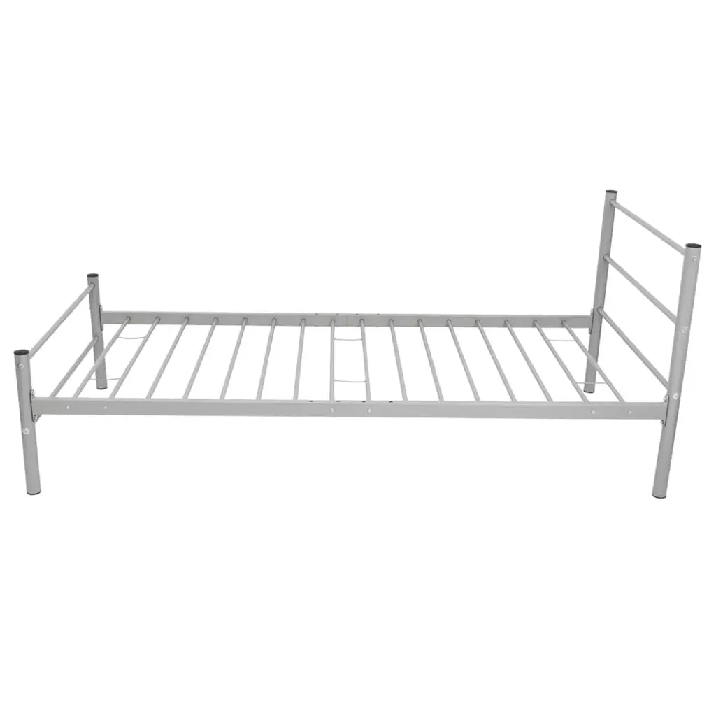 Grey Metal King Single Bed Frame with Slatted Base