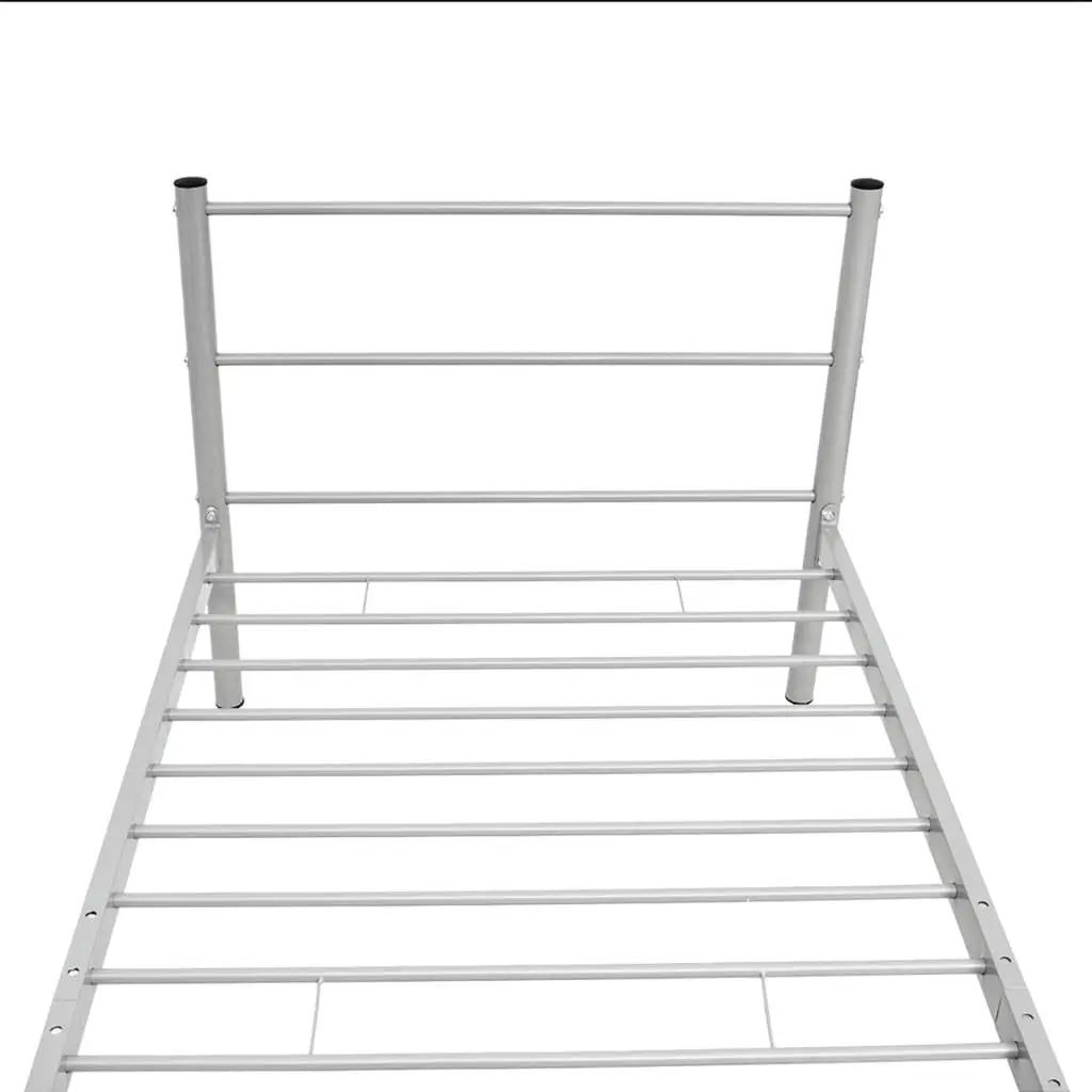 Grey Metal King Single Bed Frame with Slatted Base